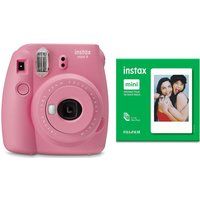 instax mini 9 instant camera  mini film 50 shot bundle - blush rose pink