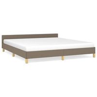 cama matrimonial  cama para adultos  estructura de cama con cabecero de tela gris taupe 180x200 cm