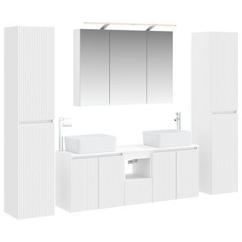 Juego De Muebles De Baño 6 Uds. Blanco Vidaxl