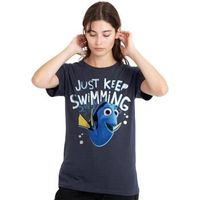 finding nemo camiseta just keep swimming para mujer