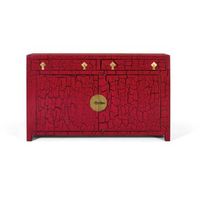 aparador de estilo japones fabricado a mano rojo
