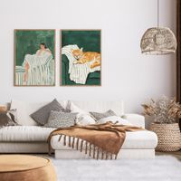 set de 2 cuadros 051 marco premium chapado en roble 50x70 cm
