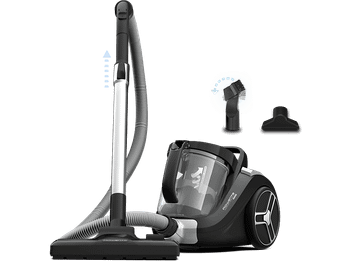 Aspirador sin bolsa - Rowenta Compact Power XXL RO4B25, 900W, 2.5 L, Filtración Ciclónica 3 niveles, Radio acción 8.8 m, 75 dB(A), Negro