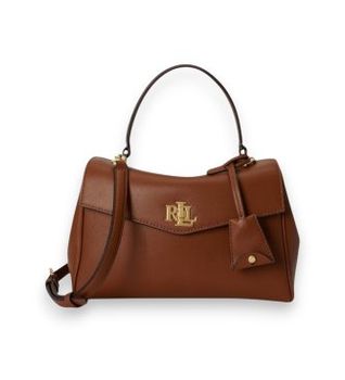 Lauren Ralph Lauren para mujer. 431P15611001 Bolso satchel Farrah pequeño de napa marrón (OSFA), Casual, Clásico, Piel