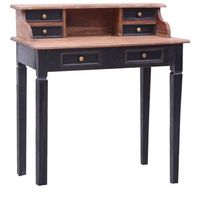 escritorio con cajones madera maciza de caoba 90x50x101 cm vidaxl