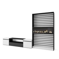 muebles de salon para tv conjunto de muebles comedor 310x186x35cm para tv hasta 80 chimenea electrica xxl estilo moderno blanco y negro