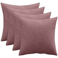 pack de 4 cojines de terciopelo - funda y relleno - mesmal rosa