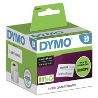 rollo etiquetas labelwriter 89x41mm blanco dymo s0722560