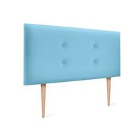 cabecero de polipiel con 2 hileras de botones 110x105cm con patas camas 105 - celeste