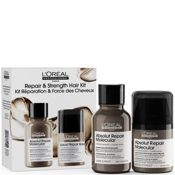 L'Oréal Professionnel Absolut Repair Molecular Mini Gift Set Shampoo & Leave-In Hair Mask, for Damaged Hair, 100ml, 50ml
