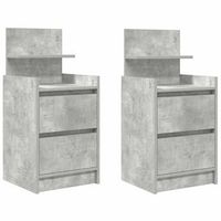 mesillas de noche con 2 cajones 2 uds gris hormigon 38x34x80 cm vidaxl