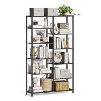 libreria de 5 niveles para salon negro con veta de madera  negro