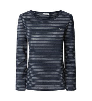Pepe Jeans para mujer. PL506041 Camiseta De Manga Larga Rady marino (M), Casual, Algodón, Sostenible