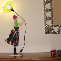 85cm windswept girl lamp - chloe