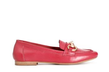mocasines de piel con horsebit hot pink