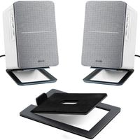 soporte de altavoz de 2 uds que mejora los efectos de sonido espaciales y la absorcion de impactos para soporte de audio de escritorio y soporte de altavoces de computadora