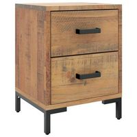 mesita de noche  mesilla de noche madera maciza de pino marron 36x30x45 cm