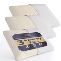 set de 3 almohadas de espuma viscoelastica 40 x 70 cm  altura 11 cm  almohadas cervicales hipoalergenicas ergonomicas y transpirables  antiasfixia y refrescante