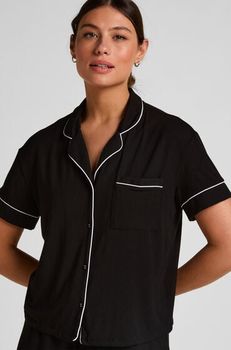 Hunkemöller Chaqueta de manga corta de jersey Essential Negro