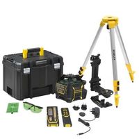 stanley nivel laser rotativo 600m - verde - bateria de litio recargable
