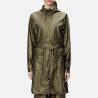 rains curve matte shell long jacket - m
