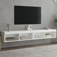 2 uds muebles tv  mueble de salon  armario tv con luces led blanco 100x30x30 cm cfw780357