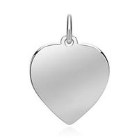 colgante grabable corazon en oro blanco 8 quilates