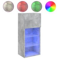 mueble para tv con luces led gris hormigon 405x30x90 cm vidaxl