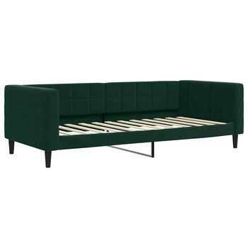 Cama Individual | Cama Para Adultos | Sofá Cama Sin Colchón Terciopelo Verde Oscuro 90x200cm