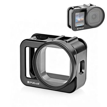 Carcasa protectora de aleación de aluminio PULUZ con lente UV de 58 mm y cubierta de lente para GoPro MISSION 1/1 PRO Exterme Sports Cage