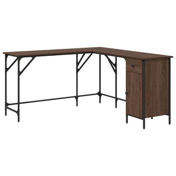 Escritorio Madera De Ingeniería Roble Marrón 141x141x75 Cm