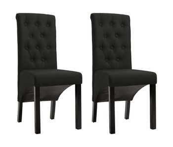 Vidaxl sillas de comedor 2 unidades tela negro