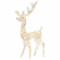 adorno de reno de navidad acrilico de colores 140 leds 128 cm vidaxl