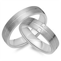 alianzas 14 quilates oro blanco 2 diamantes