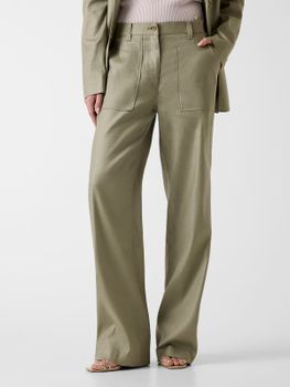Pantalones De Carpintero De Mezcla De Lino