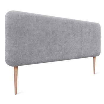 Dhome Cabecero Tapizado En Lana Liso Con Patas Redondeado Para Pared Acústicos Cabeceros Absorbentes Cabezal Cama Dormitorio (gris Claro, 145cm)