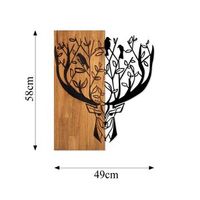 decoracion pared de madera deer 1 nogal negro 49x58 cm
