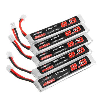 5Pcs URUAV 3.8V 300mAh 40/80C 1S HV 4.35V Batería Lipo PH2.0 para Happymodel Mobula6 Eachine TRASHCAN Snapper6 7 Mobula7