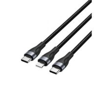 cable usb-c a usb-c y lightning vention h17bav 60w 480mbps 12m negro