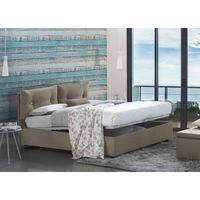 talamo italia cama individual y media con contenedor giulia made in italy cama con revestimiento de tela apertura frontal con colchon de 120x190 cm incluido taupe