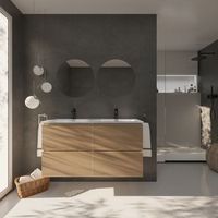 conjunto de bano yinu  120 cm blanco - solomon  cuatro cajones  lavabo empotrado  mueble montado  no incluye espejo  alday