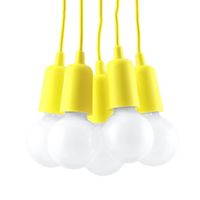 lampara colgante tina amarillo 5 luces