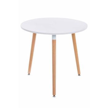 Mesa Auxiliar Ansgar Madera Blanco Ø 80 Cm Clp