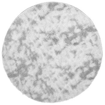 Alfombra De Pelo Largo Navarra Gris Plateado 200x200 Cm