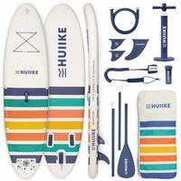 tabla paddle surf hinchable con accesorios huiike  sup con remo quillas inflador blanca 10