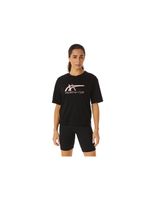 camiseta de fitness asics tiger negro mujer