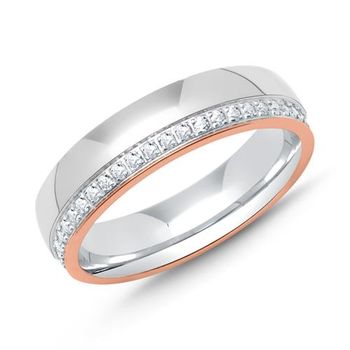Anillo plata 925 oro rosa circonitas