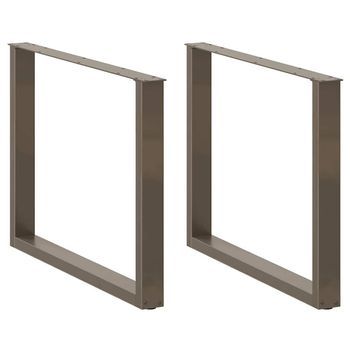 Patas Para Mesa De Comedor En Forma De U (3 Unidades, Acero Natural, 100 X 72-73 Cm) Vidaxl