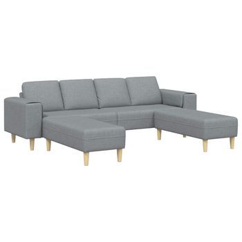 Sofá De Sala 3 Pcs Gris Claro Poliéster Vidaxl