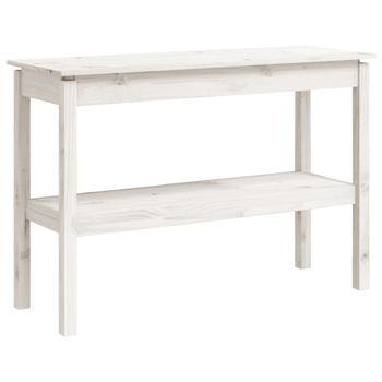 Mesa consola,mesa de entrada de madera maciza blanco 110x40x75cm